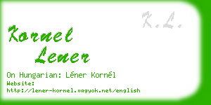 kornel lener business card